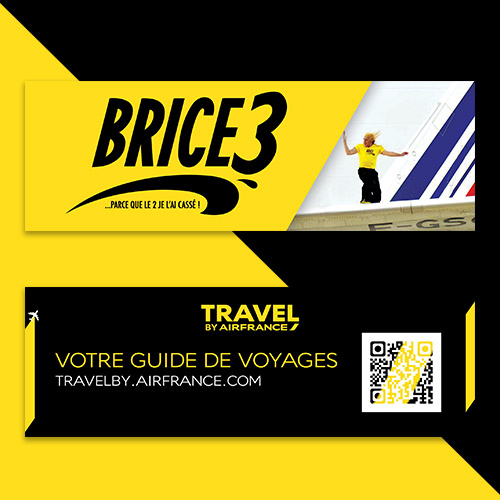 Goodies (marque-page) réalisés pour l'avant première de Brice de NIce 3 réalisé en partenariat avec Air France